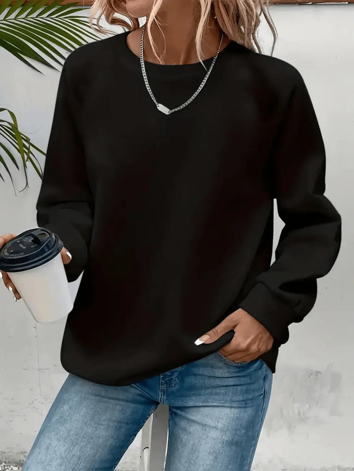 Women's Everyday Sweatshirt with Flattering Fit in Black