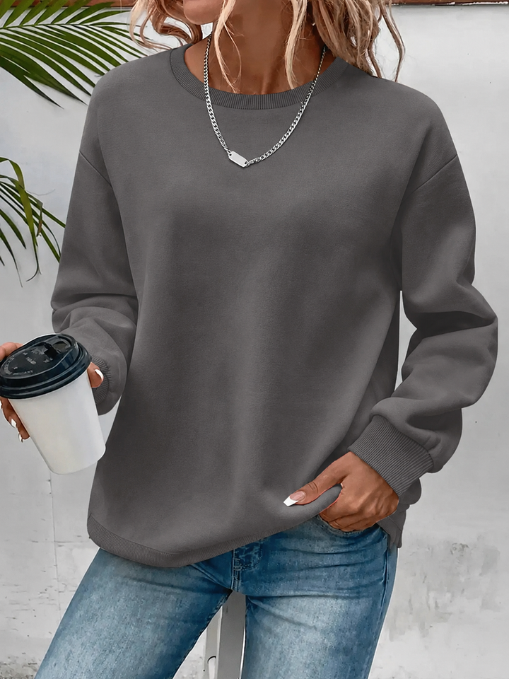 Women's Everyday Sweatshirt with Flattering Fit in Dark Grey