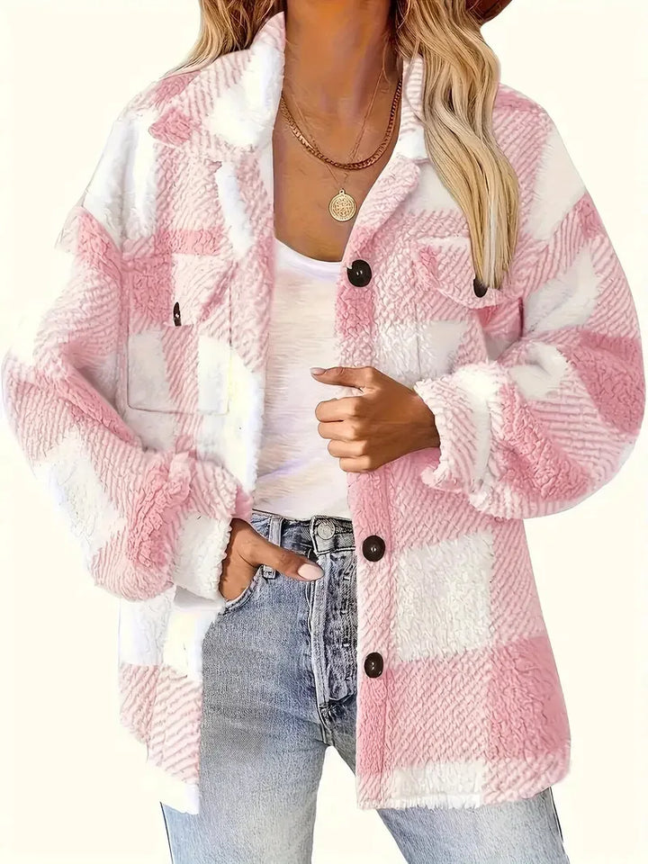 Women's Everyday Tailored Longline Coat for Fall in Pink
