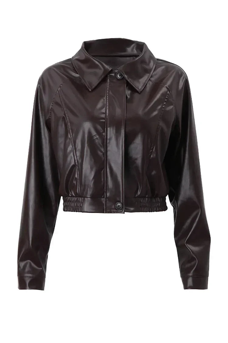 Women's Fall Cropped Leather Jacket for Layering (5)