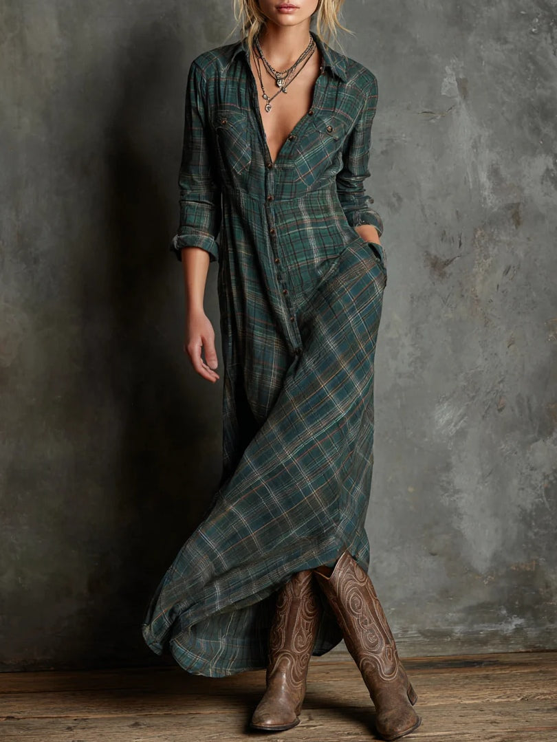 Women's Fall Dress in Minimalist Midi Shirt