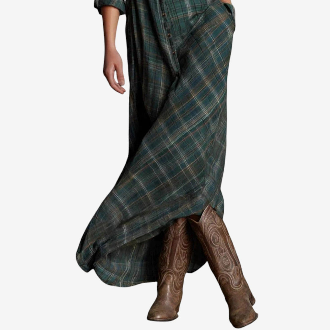 Women's Fall Dress in Minimalist Midi Shirt (4)