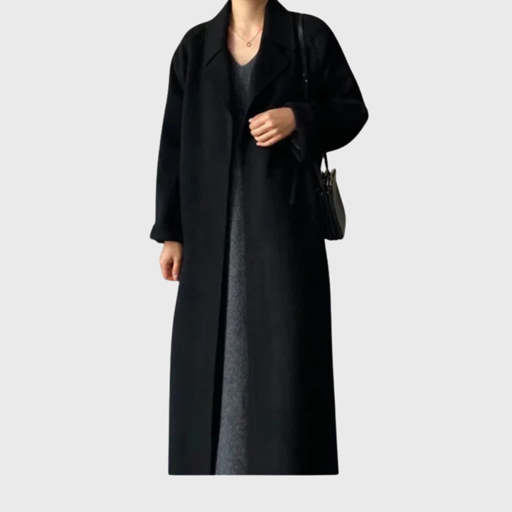 Women's Fall Jacket in Belted Blend in Black