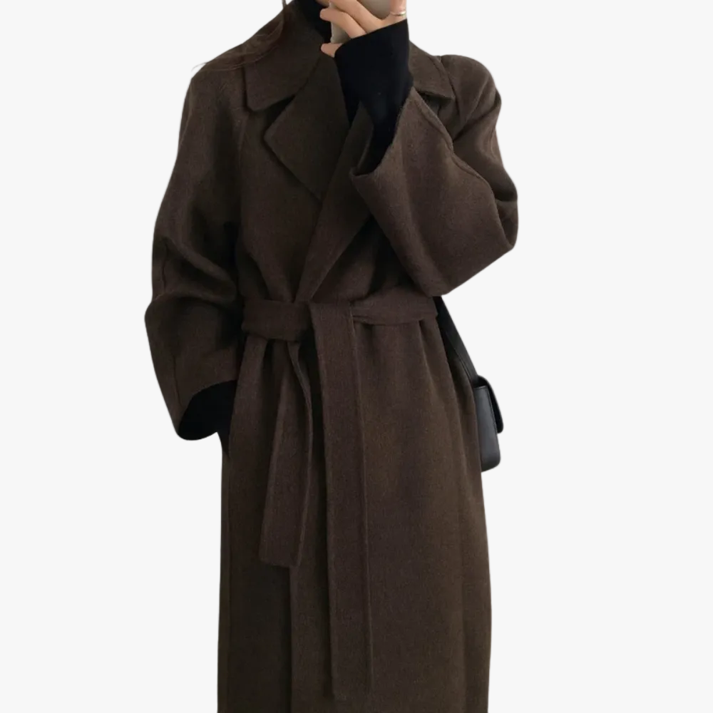 Women's Fall Jacket in Belted Blend in Brown