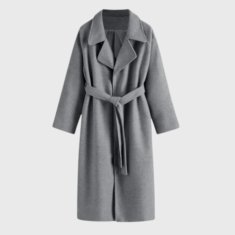Women's Fall Jacket in Belted Blend in Grey
