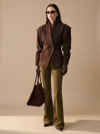 Luna | Women's Fall Jacket in Faux Suede Wrap