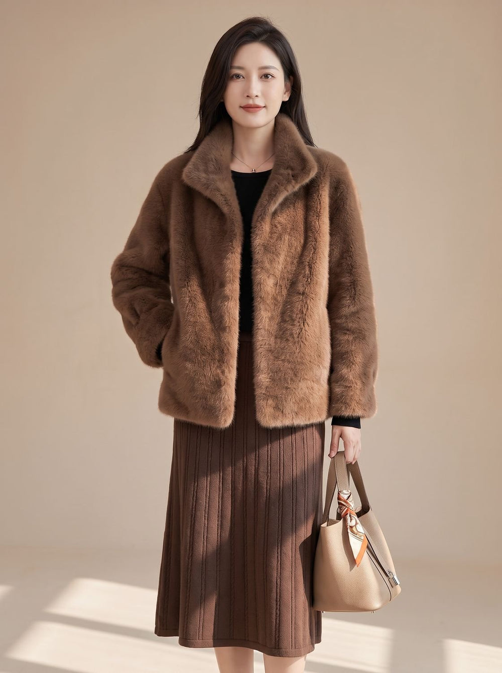 Women's Fall Jacket in Soft Faux Fur (2)