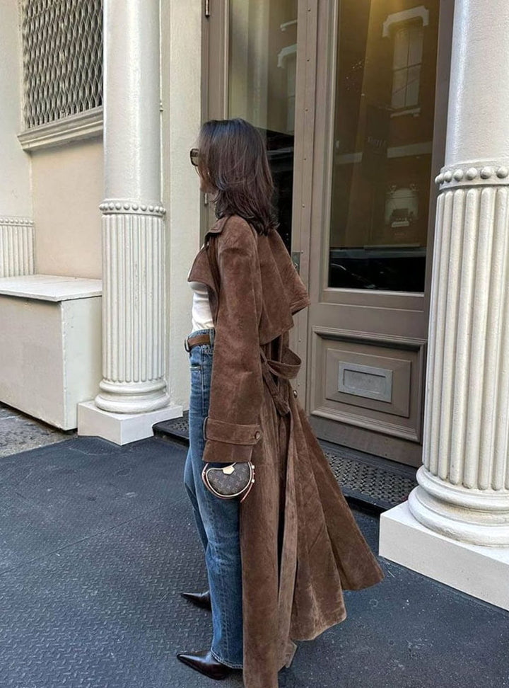 Women's Fall Jacket in Soft Suede Midi (3)