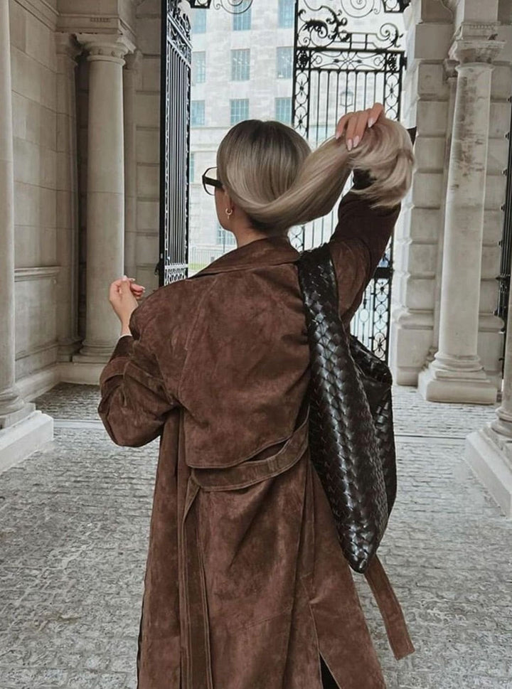 Women's Fall Jacket in Soft Suede Midi (4)