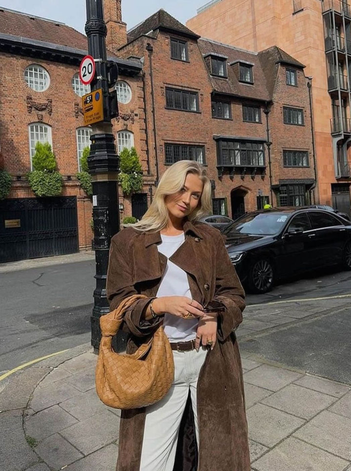 Women's Fall Jacket in Soft Suede Midi (5)