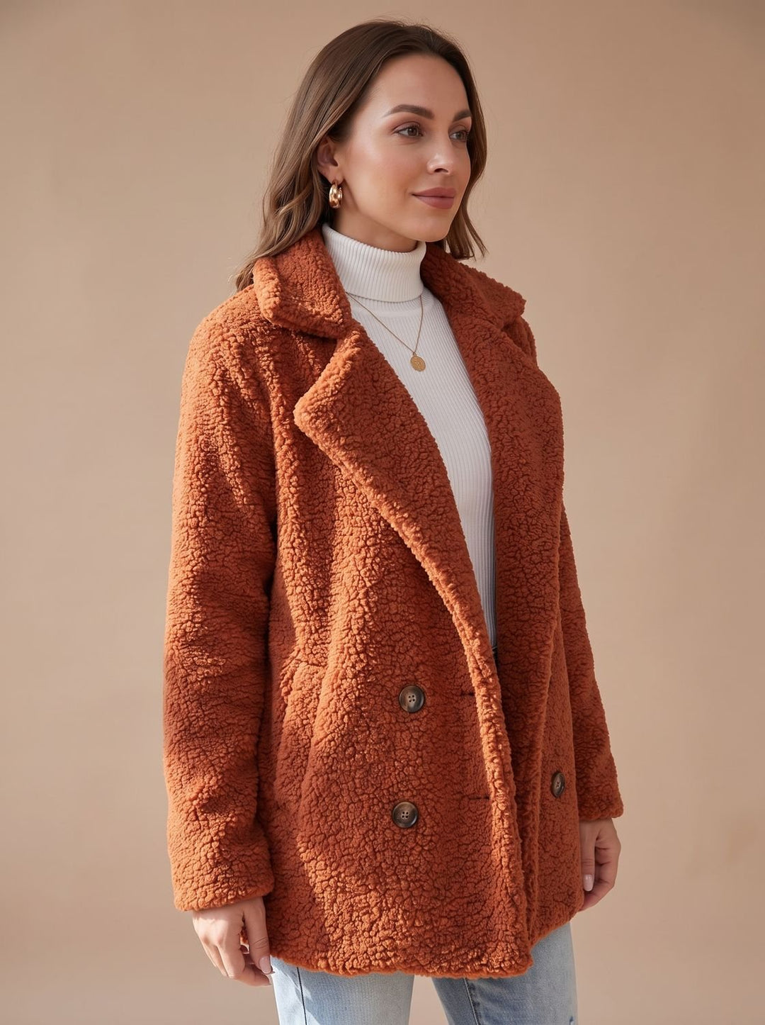 Women's Fall Jacket Oversized Teddy Faux Fur (5)