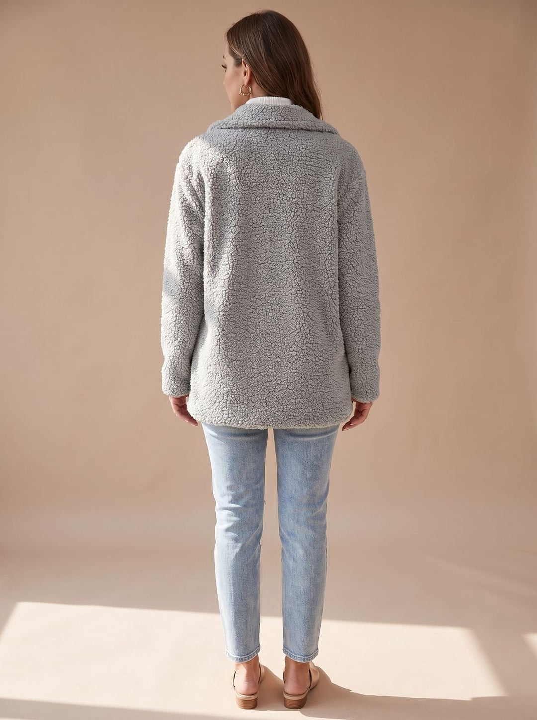 Women's Fall Jacket Oversized Teddy Faux Fur (7)