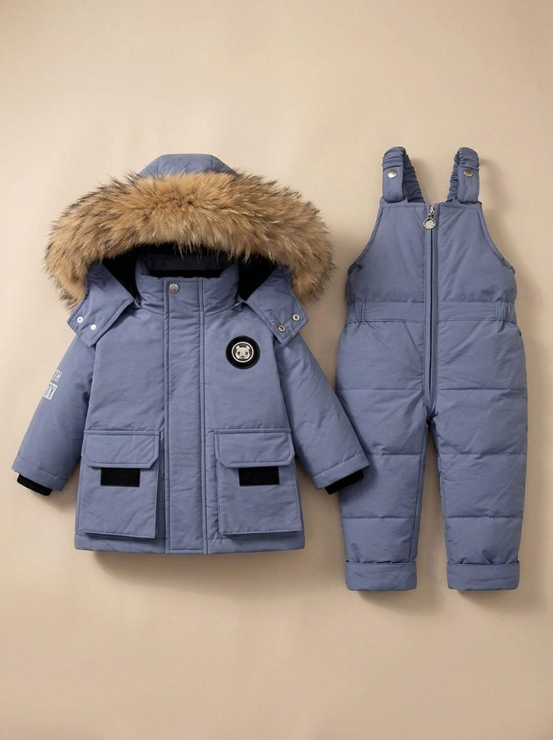 Women's Fall Jacket Puffer Snowsuit Set in Blue