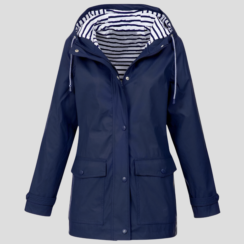 Women's Fall Jacket Waterproof and Windproof Insulated in Navy Blue
