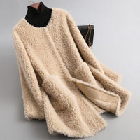 Stella | Women's Fall Jacket with Draped Shearling