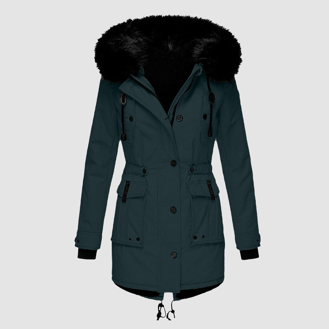 Women's Fall Jacket with Faux Fur Hood (7)