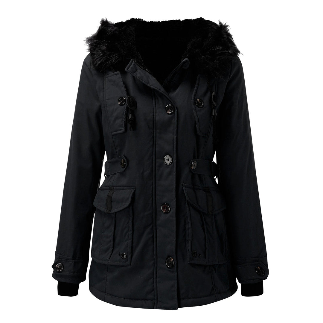 Women's Fall Jacket with Faux Fur Hood (9)