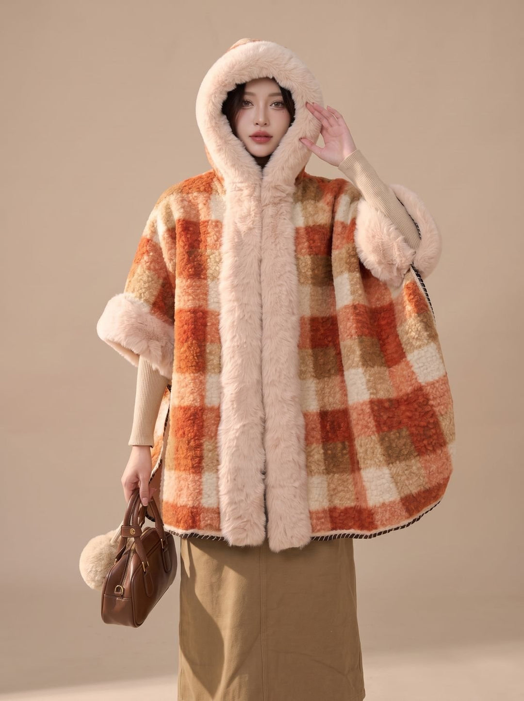 Women's Fall Jacket with Hood and Fur (4)