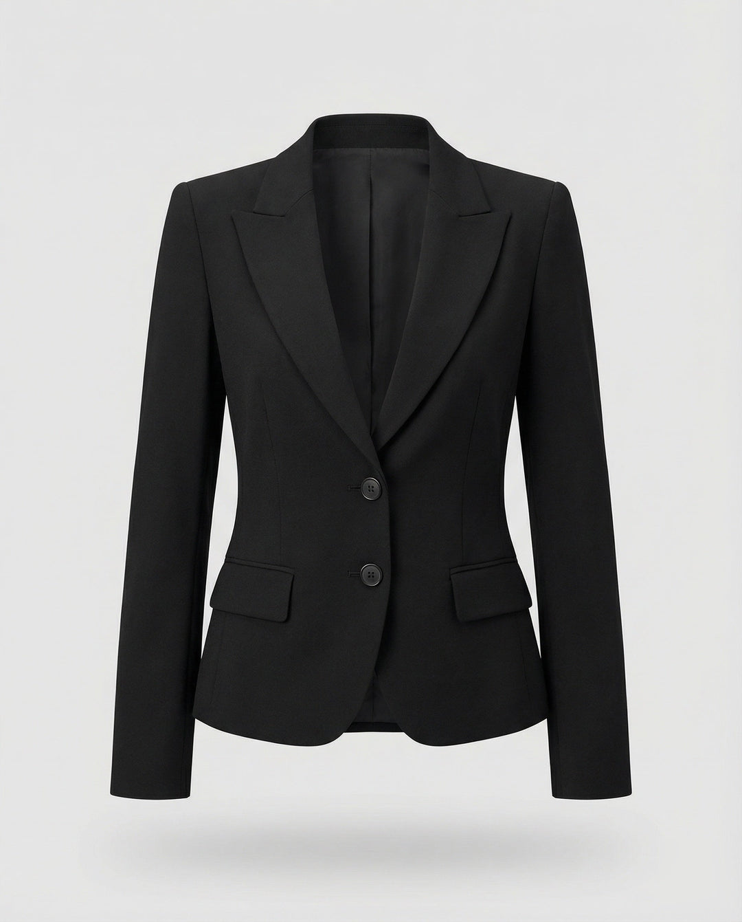 Women's Fall Jacket with Tailored Peplum Hem in Black