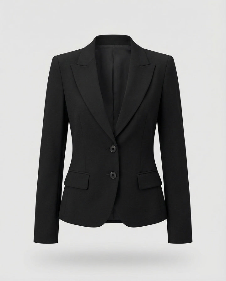 Women's Fall Jacket with Tailored Peplum Hem in Black