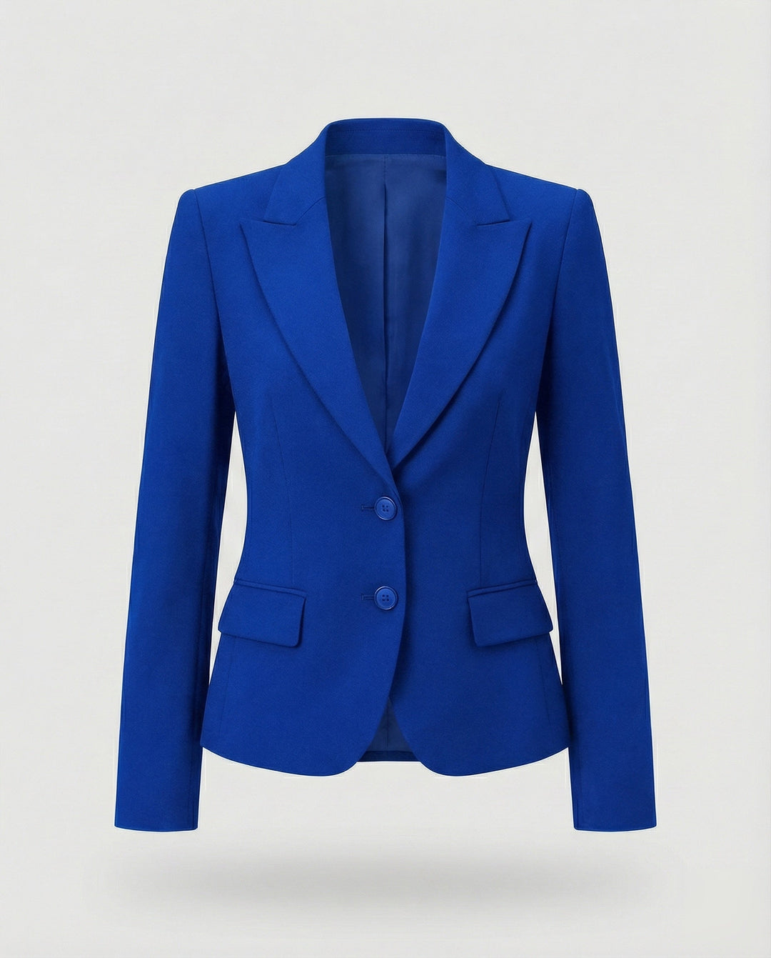 Women's Fall Jacket with Tailored Peplum Hem in Blue