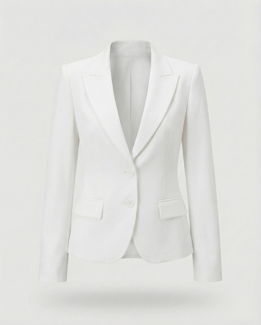Women's Fall Jacket with Tailored Peplum Hem in White