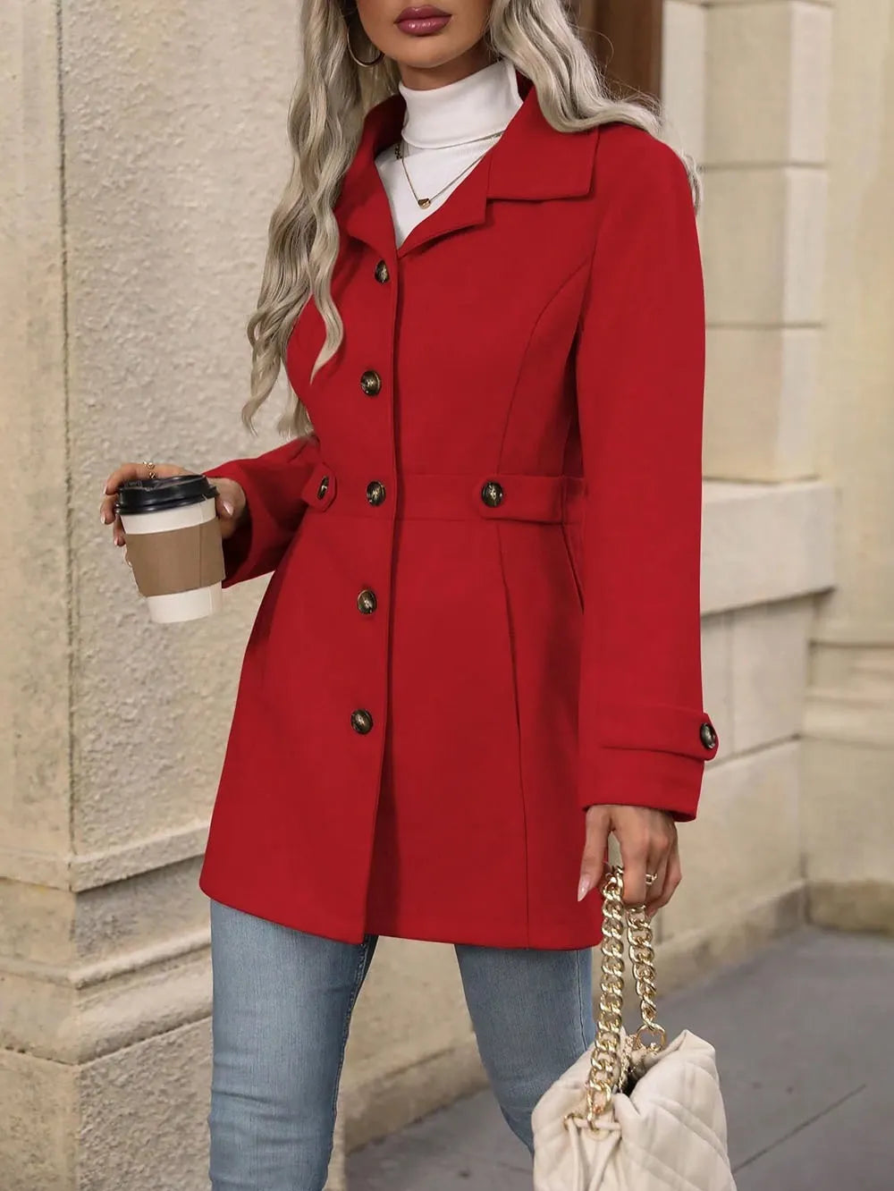 Women's Fall Jacket with Tailored Waist Belt (15)
