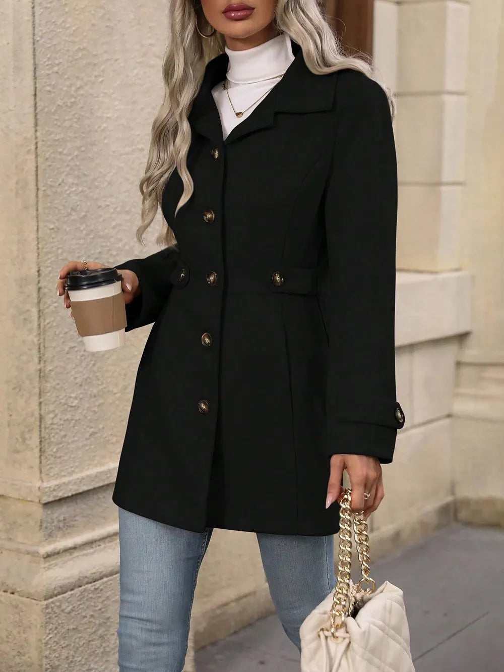 Women's Fall Jacket with Tailored Waist Belt (20)