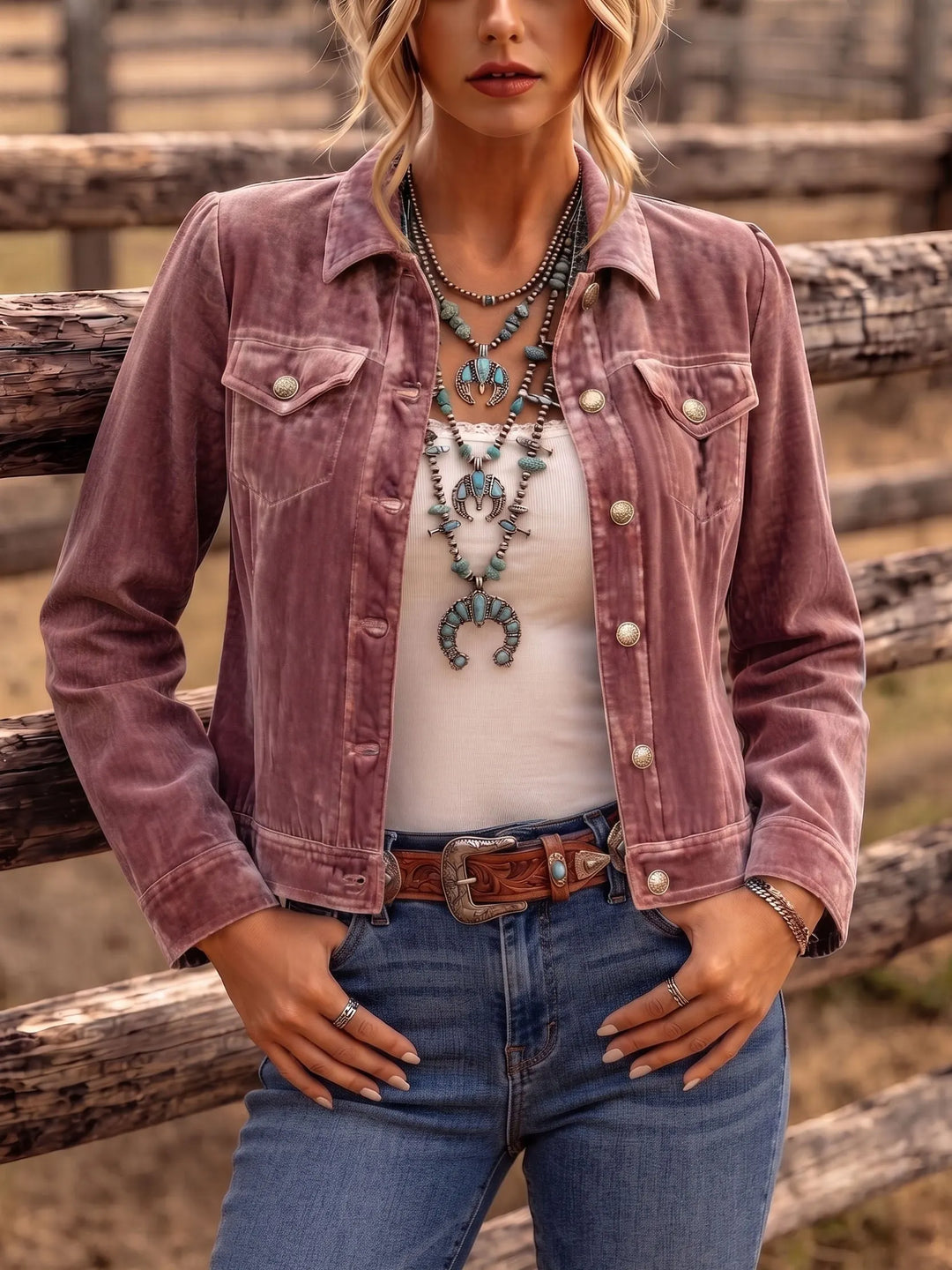 Women's Fall Jacket with Vintage Wash Details (2)