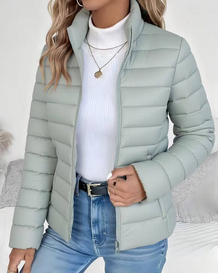 Women's Fall Lightweight Puffer Jacket in Green