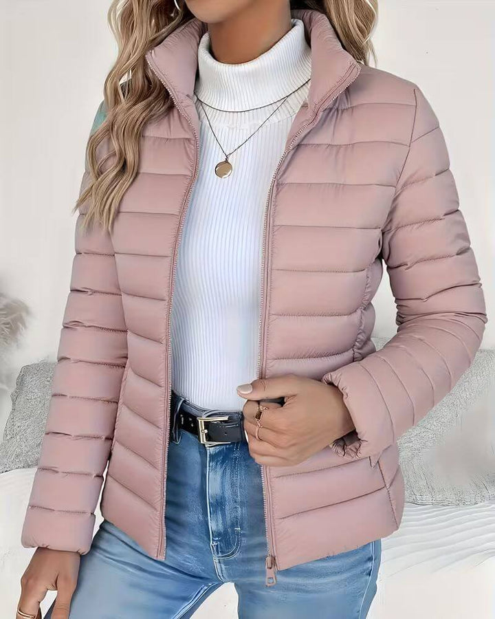 Women's Fall Lightweight Puffer Jacket in Pink