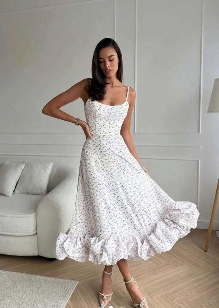 Women's Fall Wedding Guest Dress Floral Midi