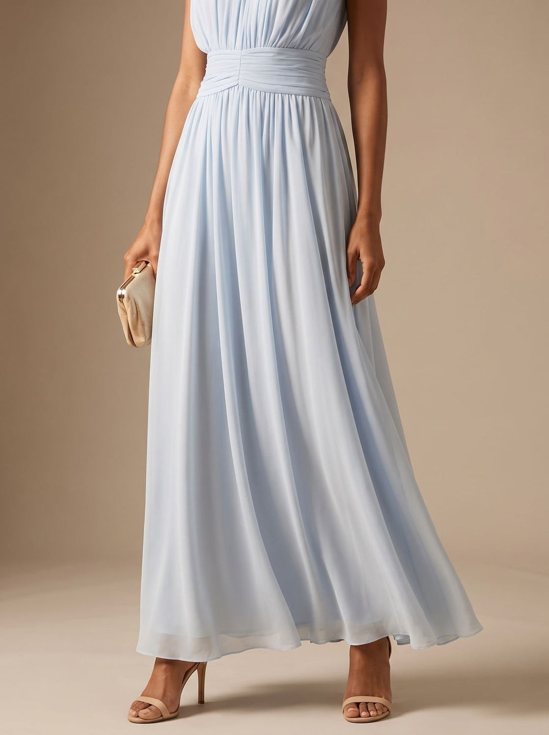 Women's Fall Wedding Guest Dress, Sleeveless Pleated Maxi (8)