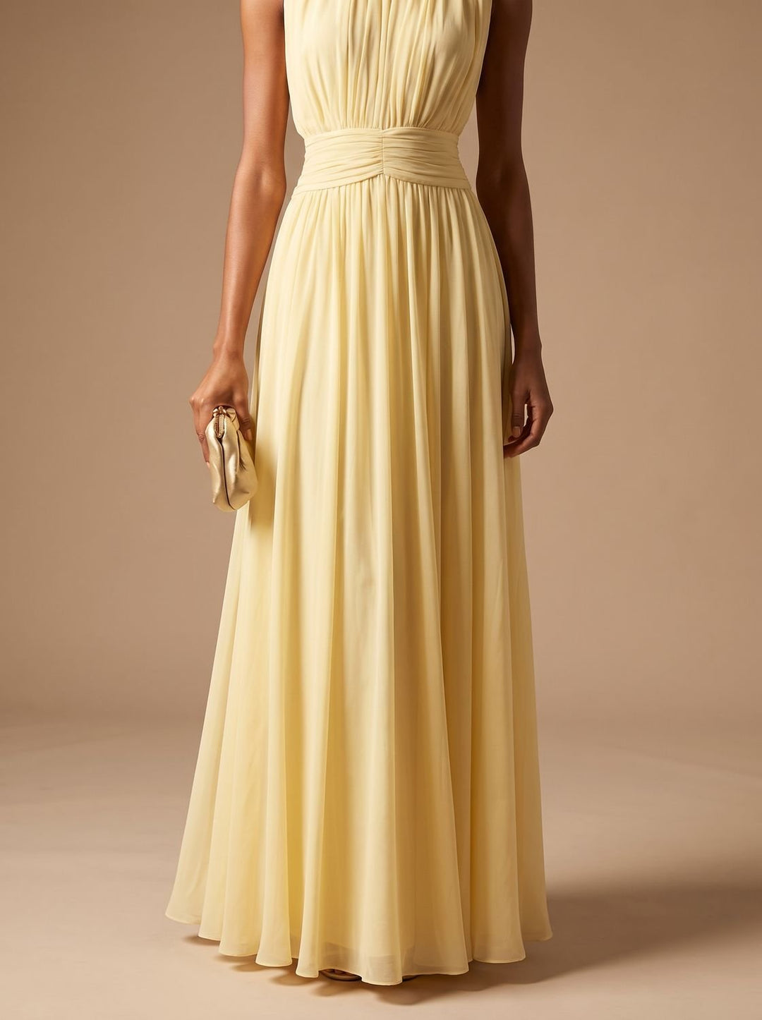 Women's Fall Wedding Guest Dress, Sleeveless Pleated Maxi (9)