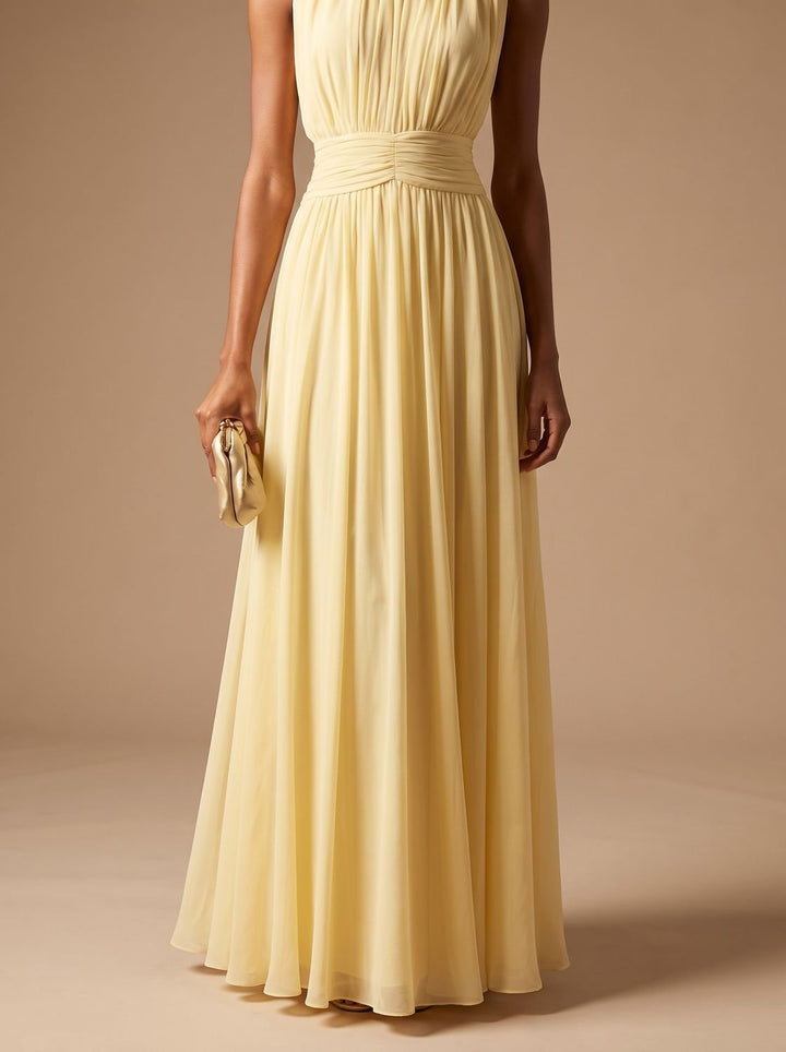 Women's Fall Wedding Guest Dress, Sleeveless Pleated Maxi (9)