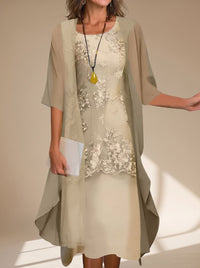 Hazel | Women's Fall Wedding Guest Dress with Layered Lace