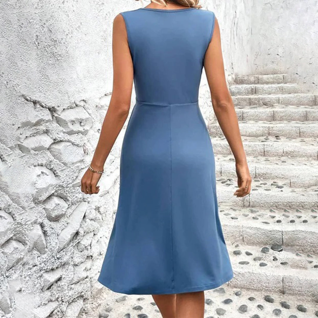Women's Fall Wedding Guest Dress with Pleats (6)