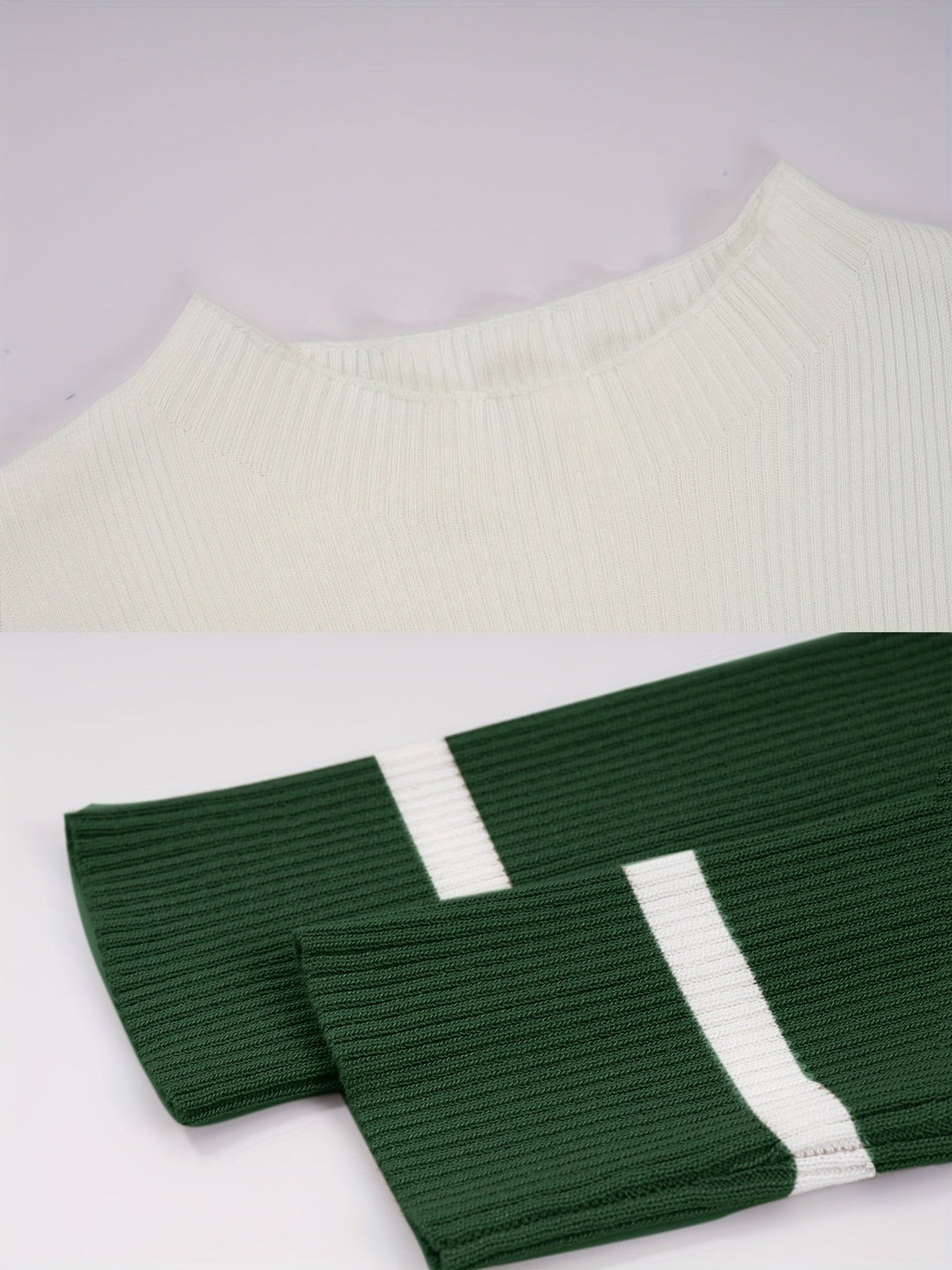 Women's Fitted Striped Long-Sleeve Knit Dress (13)