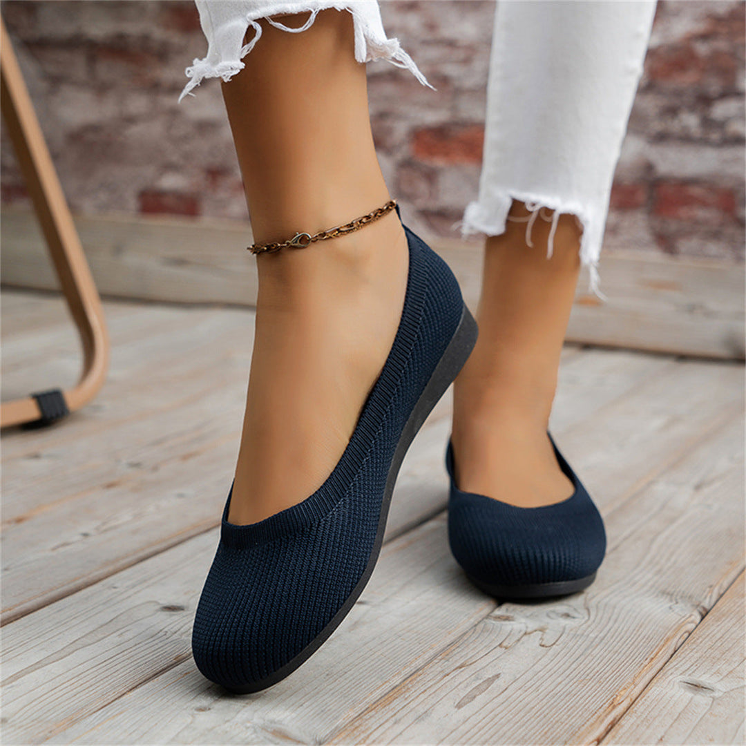 Women's Flats in Knit for Daily Comfort in Dark Blue