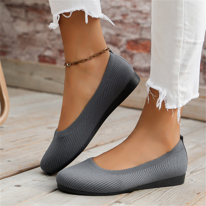 Women's Flats in Knit for Daily Comfort in Grey