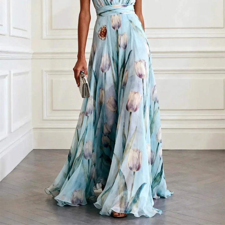 Women's Floral Chiffon Maxi Dress for Fall Weddings (2)