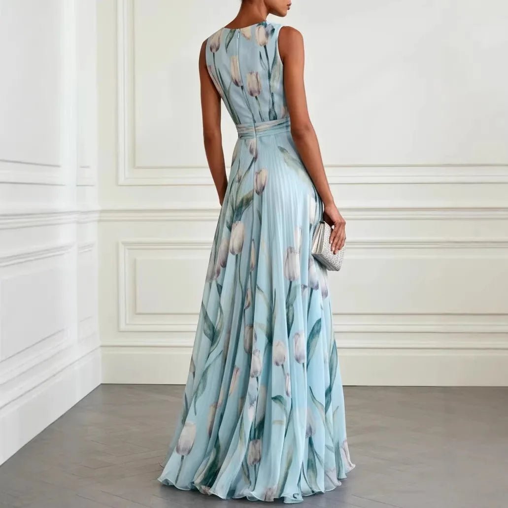 Women's Floral Chiffon Maxi Dress for Fall Weddings (3)