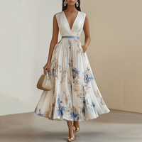 Natalie | Women's Floral Maxi Fall Wedding Guest Dress