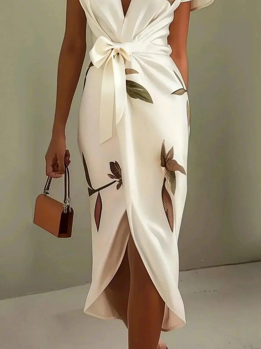 Women's Floral Midi Fall Wedding Guest Dress (5)