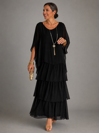 Ava | Women's Flowing Long Evening Dress for Fall Homecoming