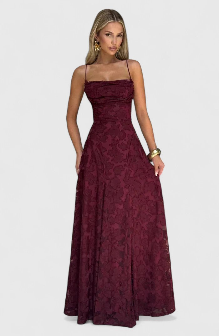 Women's Flowy Maxi Fall Wedding Guest Dress (11)