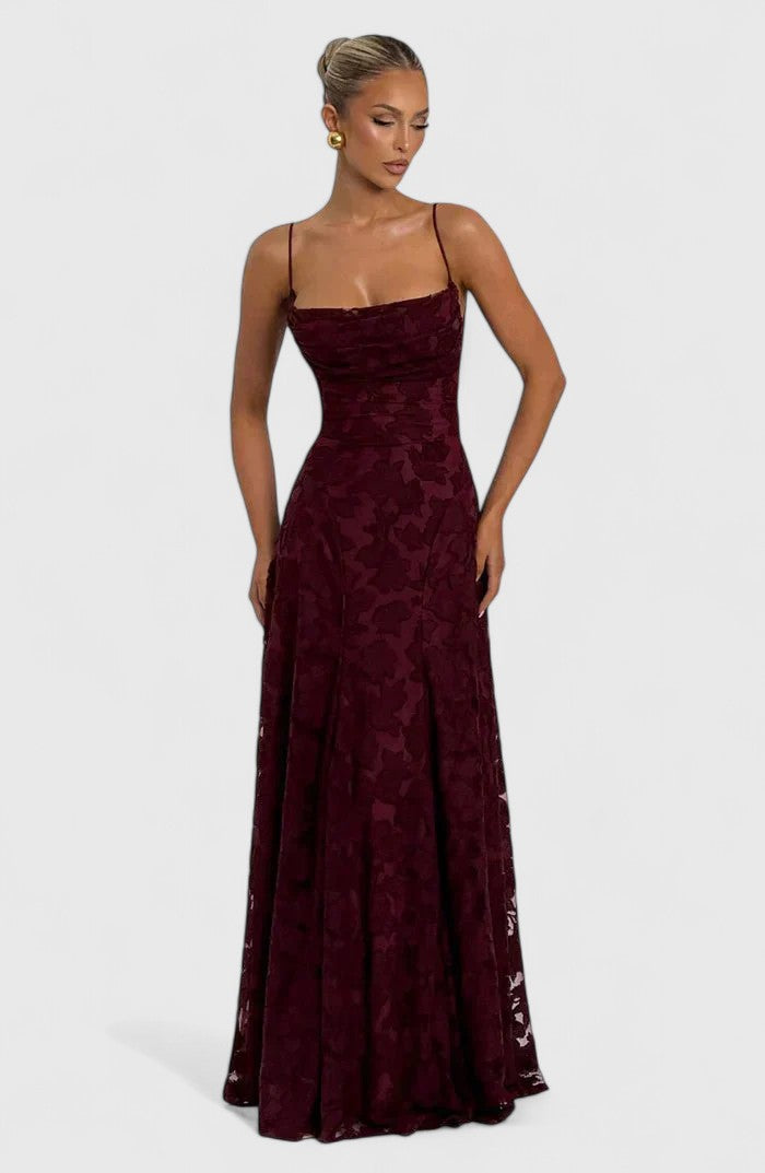 Women's Flowy Maxi Fall Wedding Guest Dress (4)