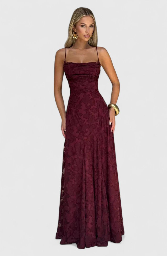 Women's Flowy Maxi Fall Wedding Guest Dress (7)