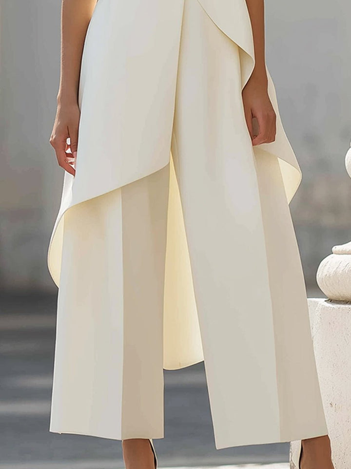 Women's Formal Tailored Wide-Leg Trouser Set (3)