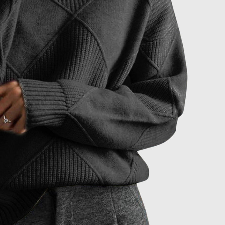 Women's Geometric Knit Pullover (3)
